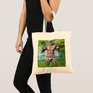 Tote Bag SlipperyJoe's blanc musculaire sexy homme speedo n