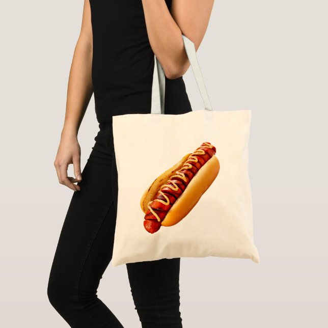 Tote Bag SlipperyJoe's hot dog niché doucement pain jaune v (Devant (produit))