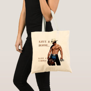 Tote Bag SlipperyJoe's sauve cheval monter chapeau de cowbo