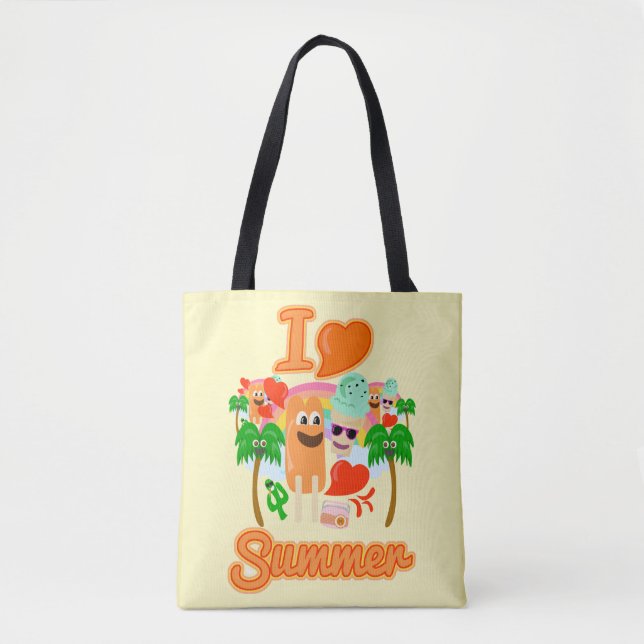 Tote Bag Slogan d'amour d'été (Devant)