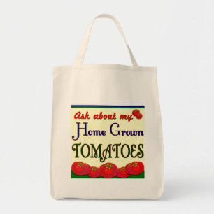 Tote Bag Slogan du jardin de tomates cultivé à la maison