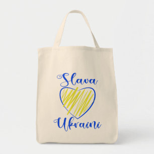 Tote Bag Slogan Slava Ukraine Gloire à Ukraine coeur Fourre