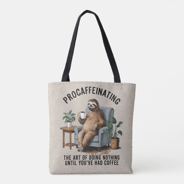 Tote Bag Sloth Coffee Fourre-tout (Dos)
