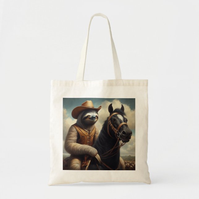 Tote Bag Sloth Cowboy (Devant)
