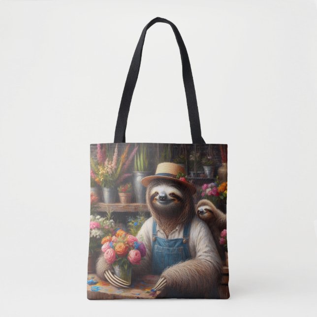 Tote Bag Sloth Florist (Devant)