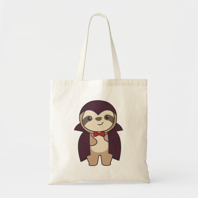 Tote Bag Sloth Halloween Cute Devil Vampire costume Fourre- (Devant)