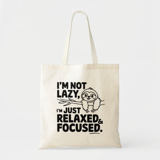 Tote Bag Sloth Je ne suis pas Lazy (Devant)