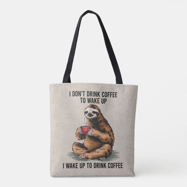 Tote Bag Sloth Love Coffee Fourre-tout (Dos)
