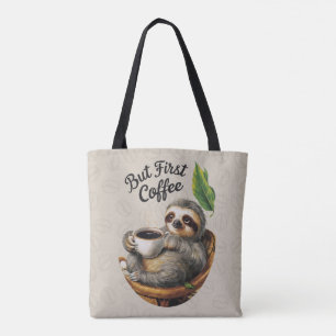 Tote Bag Sloth Love Coffee Fourre-tout