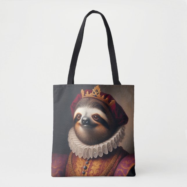 Tote Bag Sloth Renaissance King (Devant)
