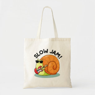 Tote Bag Slow Jam Funny Musique Snail Pun