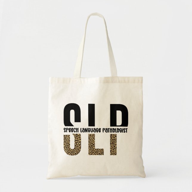 Tote Bag SLP papier guépard orthophoniste cadeau (Devant)