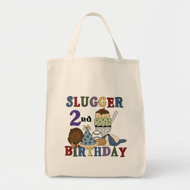 Tote Bag Slugger de baseball 2e Anniversaire t-shirts et ca (Devant)