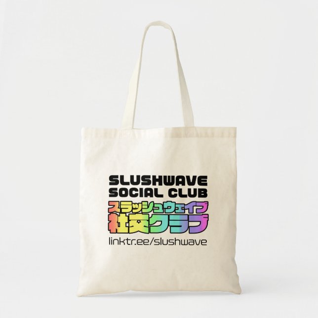 Tote Bag Slushwave Social Club personnes et le logo texte f (Devant)