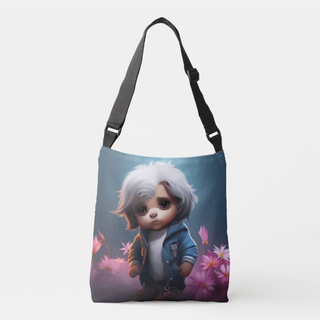 Tote Bag small with white hair (Devant)