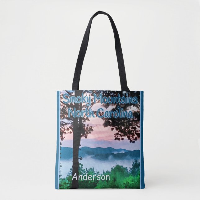 Tote Bag Smoky Mountains, NC Majestic View et Sunset Fourre (Devant)