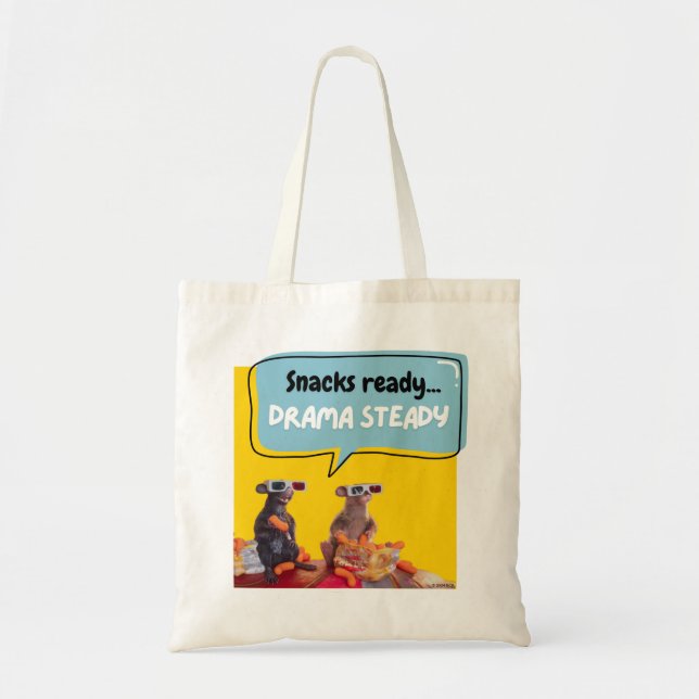 Tote Bag Snacks Ready, Drama Steady (Devant)