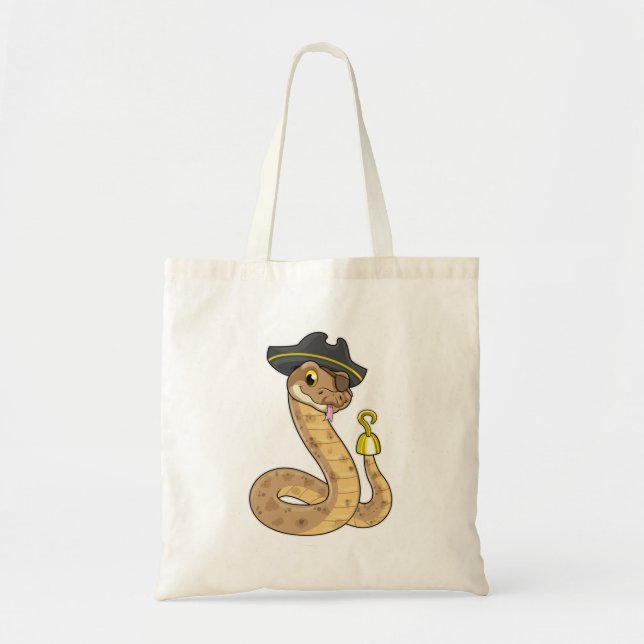 Tote Bag Snake as Pirate with Hook Hand & Eye patch (Devant)
