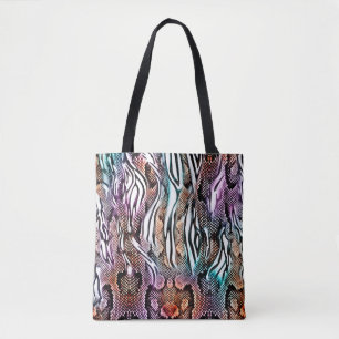 Tote Bag Snake Print, Poster de animal, coloré,
