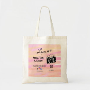 Tote Bag snap tag partager media caméra ajouter socials ado