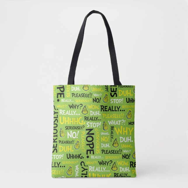 Tote Bag Snarky Grinch | Modèle de phrase Grinch Snarky (Devant)