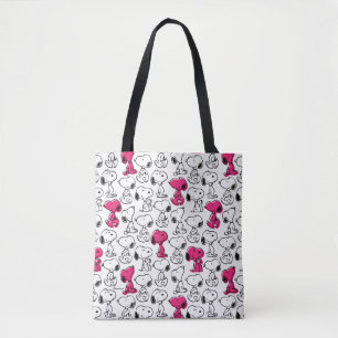 Tote Bag Snoopy Black & Magenta Motif