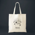 Tote Bag Snoopy et Woodstock - Joyeux et lumineux<br><div class="desc">Découvrez ce graphique "Merry & Bright" montrant Snoopy assis sur son repaire avec Woodstock volant en face,  comme Père Noël et son renne.</div>