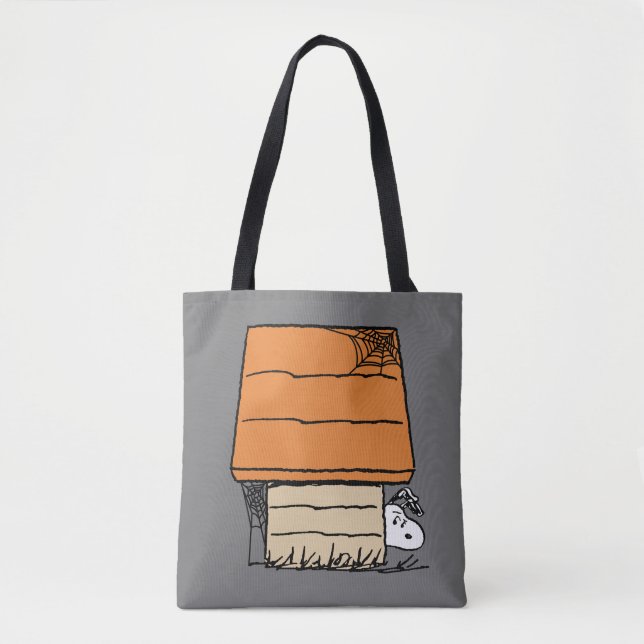 Tote Bag Snoopy Halloween Spider Web Doghouse (Devant)