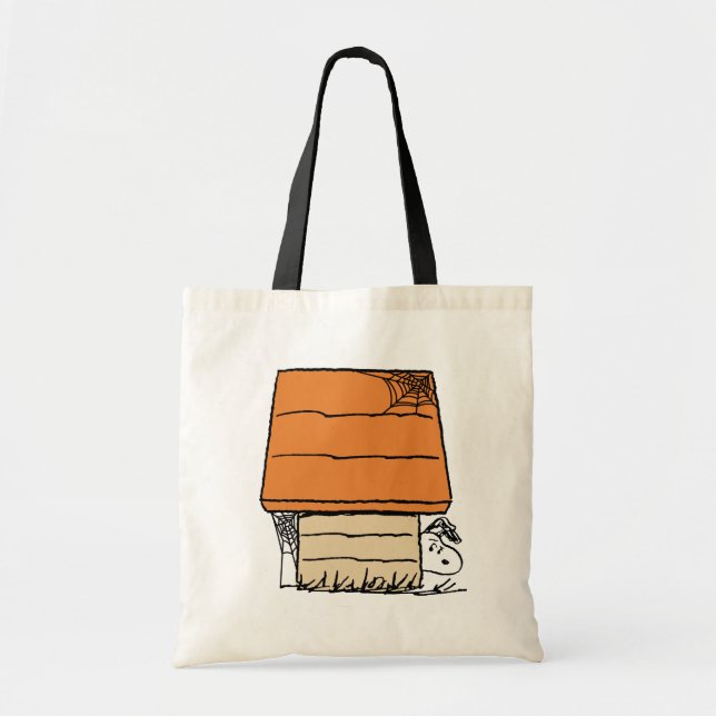 Tote Bag Snoopy Halloween Spider Web Doghouse (Devant)