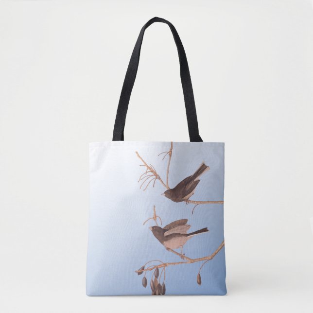 Tote Bag Snowbirds sur une branche hivernale dénudée (Devant)