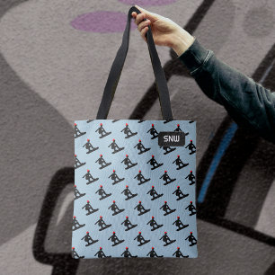 Tote Bag Snowboarder attraper l'air - ajouter un nom ou des