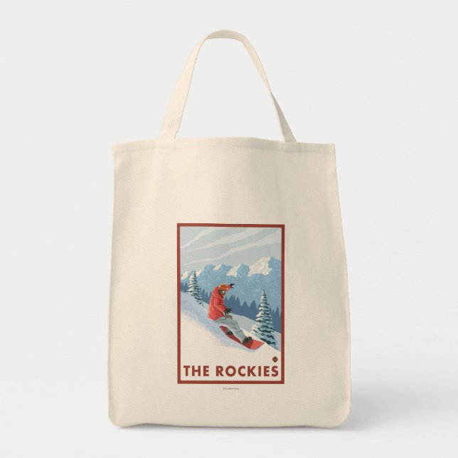 Tote Bag Snowboarder - Les Rocheuses (Devant)
