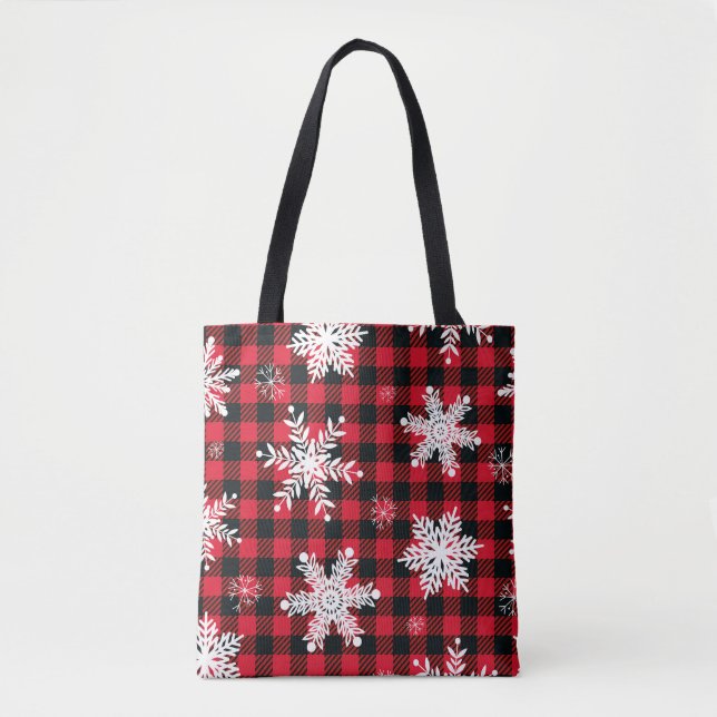 Tote Bag Snowflakes & Buffalo Plaid : Charme hivernal (Devant)