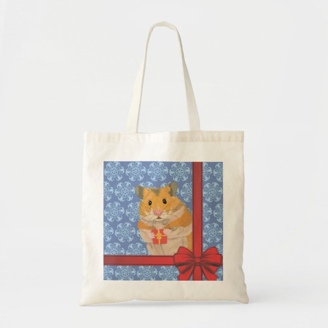 Tote Bag Snowflakes Christmas Hamster (Devant)