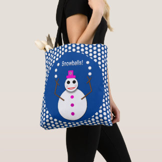 Tote Bag Snowlady de Noël Jongler boules de neige amusant