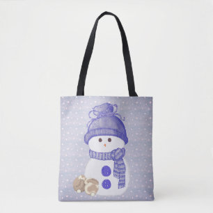 Tote Bag Snowman avec des lapins couchés