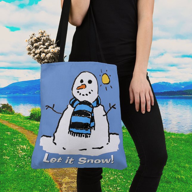 Tote Bag Snowman avec message - Let it Snow! (Créateur téléchargé)