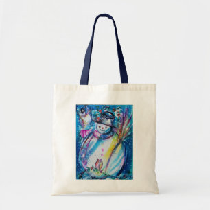 Tote Bag SNOWMAN AVEC OWL, Saison Hiver