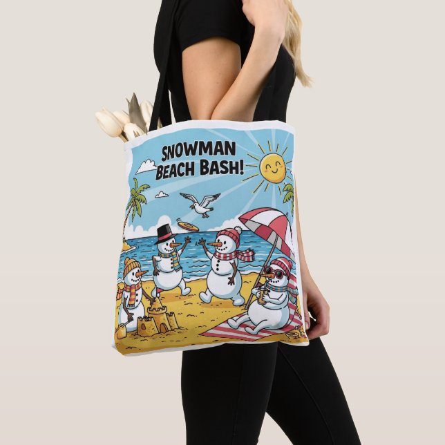 Tote Bag Snowman Beach Bash (De près)