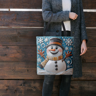 Tote Bag Snowman dans la neige