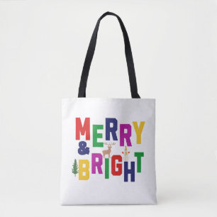 Tote Bag Snowman de rennes d'arbre de pin doux et joyeux