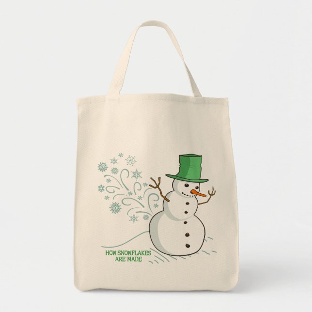 Tote Bag Snowman Farts Snowflics (Devant)
