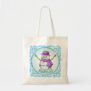 Tote Bag Snowman givré