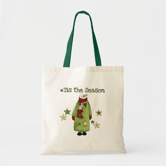 Tote Bag Snowman Tis la saison (Devant)