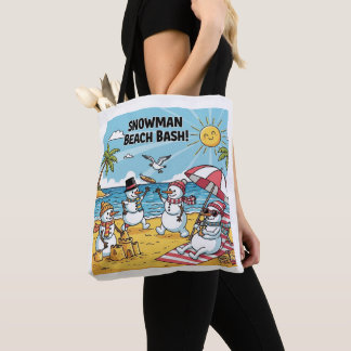 Tote Bag Snowmen Beach Bash