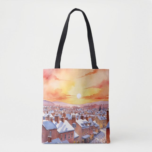 Tote Bag Snowy Christmas le matin (Devant)