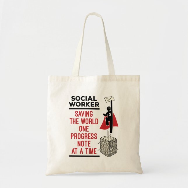 Tote Bag Social Worker Funny Progress Note Social Work (Devant)