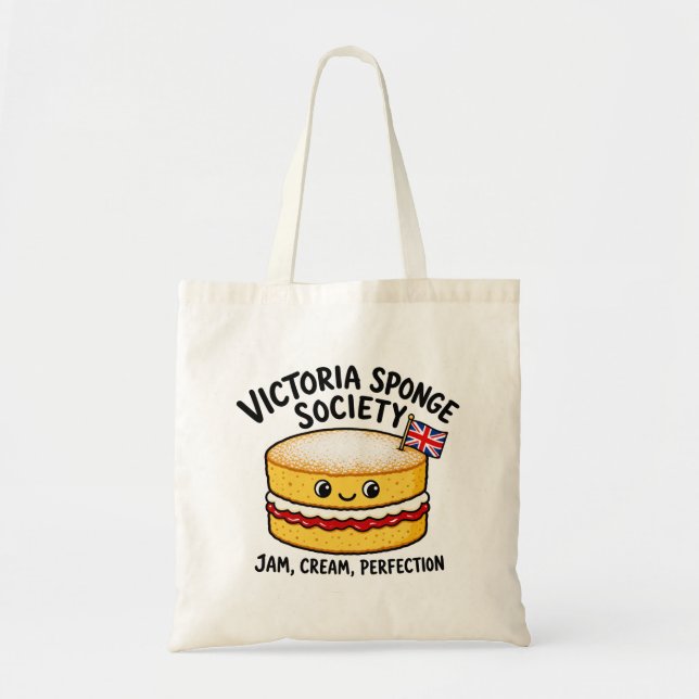 Tote Bag Société Victoria Sponge Gâteau Drôle (Devant)