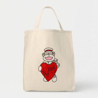 Tote Bag Sock Monkey I Love Nursing T-shirts et cadeaux