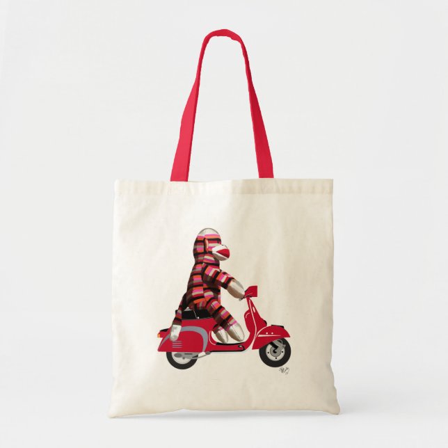 Tote Bag Sock Monkey sur Red Moped (Devant)
